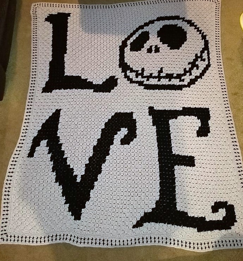 Nightmare before christmas crochet baby online blanket