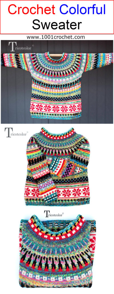 Crochet Colorful Sweater – 1001 Crochet